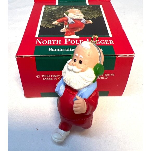 Hallmark North Pole Jogger Santa Claus Ornament 1989 Handcrafted Collectible Hol - Picture 2 of 3